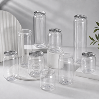 Bouteille transparente en PET de 330 ml et 500 ml pour boissons gazeuses, personnalisable avec logo, avec couvercle facile à ouvrir
