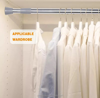 Tringle de Douche Réglable Blanche Télescopique avec Support pour Salle de Bain