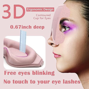Extensión de pestañas de lujo Máscara de ojos contorneada para dormir 3D Máscara de ojos para dormir Rosa Gris Negro Noche para dormir - Product Image 3