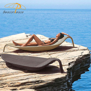 Sáng Tạo Lá Sun <span class=keywords><strong>Lounger</strong></span> hồ bơi khách sạn Vườn bãi biển khung nhôm ngày giường bãi biển mây <span class=keywords><strong>wicker</strong></span> Sun <span class=keywords><strong>Lounger</strong></span> - Product Image 1