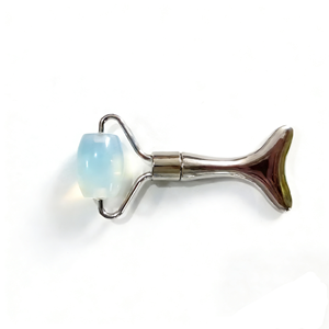 Juego de rodillo facial de jade mini en forma de pez, de ópalo de color azul claro, para regalo - Product Image 5