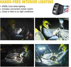 Espejo retrovisor central UTV de 13 "con iluminación LED Montaje de barra antivuelco de 1,75"-2 "Compatible con Polaris RZR,Can <span class=keywords><strong>AM</strong></span>, Kawasaki, <span class=keywords><strong>Arctic</strong></span>,etc. - Product Image 4