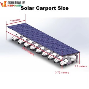 Système de carport solaire hybride 35,4 kW pour 9 véhicules, installation d'énergie propre avec structure en acier et installation rapide - Product Image 2