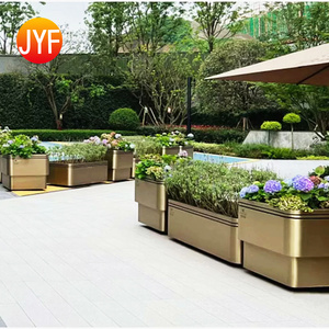 EL427 Luxury Stainless Steel <b>Flower</b> Pot for Hotel Mall Landscape Interior and Exterior Jardinera De Metal EL427 Stainless Steel - Product Image 1