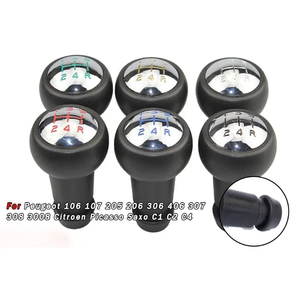 Pommeau de levier de vitesses de voiture à 5 vitesses pour <span class=keywords><strong>Peugeot</strong></span> 307 <span class=keywords><strong>207</strong></span> 206 205 106 107 308 3008 Citroën Picasso C1 C2 C4 Intérieur de voiture Pommeau de levier de vitesses - Product Image 1
