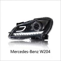 Pour Mercedes-Benz Classe C W204 2011-2014, ensemble de phares à LED 12V avec projecteur, clignotants dynamiques et feux de jour