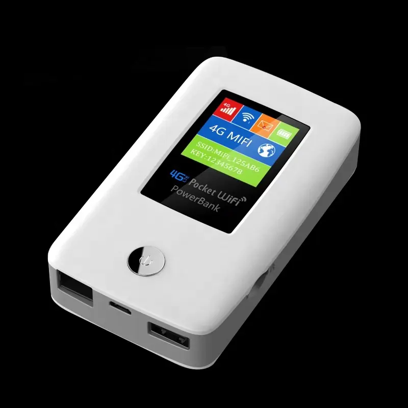 Roteador wifi sem fio 4g, portátil, com banco de potência, 5200mah, cat4, alta velocidade, cartão sim, ponto quente