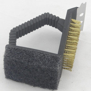 Brosse de nettoyage pour barbecue Butterfly Grill, fil de cuivre, robuste, à angle droit, pour grilles de barbecue et plaques à charbon de bois - Product Image 5