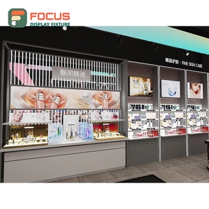 Vitrine d'exposition en métal thermolaqué pour magasin de détail, directement de l'usine, idéale pour la conception de boutiques de cosmétiques par des entrepreneurs en aménagement commercial. - Product Image 4