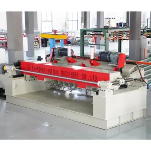 Automatic 8feet small diameter rubber wood logs debarking and veneer rotary peeling machine