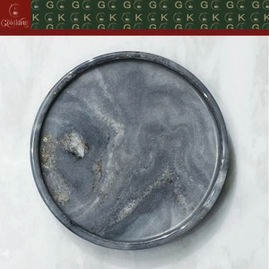 Plateau rond en marbre de sable bleu naturel GOLDKING, coupe de précision, poli à plusieurs étapes, fonctionnel pour les chambres de villa et les boutiques - Product Image 4