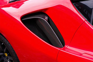 Pour <span class=keywords><strong>Ferrari</strong></span> SF90 OEM Style fibre de carbone sèche pare-chocs avant séparateur de lèvre diffuseur arrière jupes latérales Spoiler Kit de carrosserie - Product Image 5