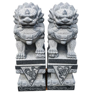 Çin tarzı doğal taş büyük Foo köpek pekin aslan heykeli ve taş aslan promosyon heykel yüksek 100cm - Product Image 1