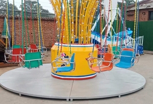 Columpio Giratorio Infantil Happy, Mini <span class=keywords><strong>Silla</strong></span> Voladora para Parque de Aventuras al Aire Libre, con Construcción de Fibra de Vidrio y Plástico para Niños - Product Image 3