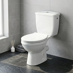 New Arrived Two Piece Ceramic Toilet Floor Mounted Dual Flush Cyclone Flushing P <b>Trap</b> WC Set - Product Image 4