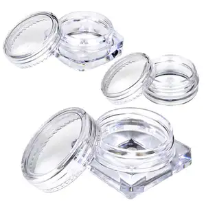 Transparent small square bottle 3g Cosmetic Empty Jar Pot Eyeshadow Lip Balm Face Cream Sample Container manufacturer/wholesale