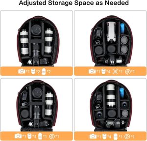Vintage Luxury Camera <b>Backpack</b> for Photography Accessories & Laptop Storage Anti-Theft Lightweight Design Lens Protection Pouch - Product Image 3