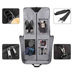 工場直販最高品質の男性旅行 & 出張中古クラシックスーツキャリアキャリーオンガーメントバッグ、ショルダーストラップ付き - Product Image 5