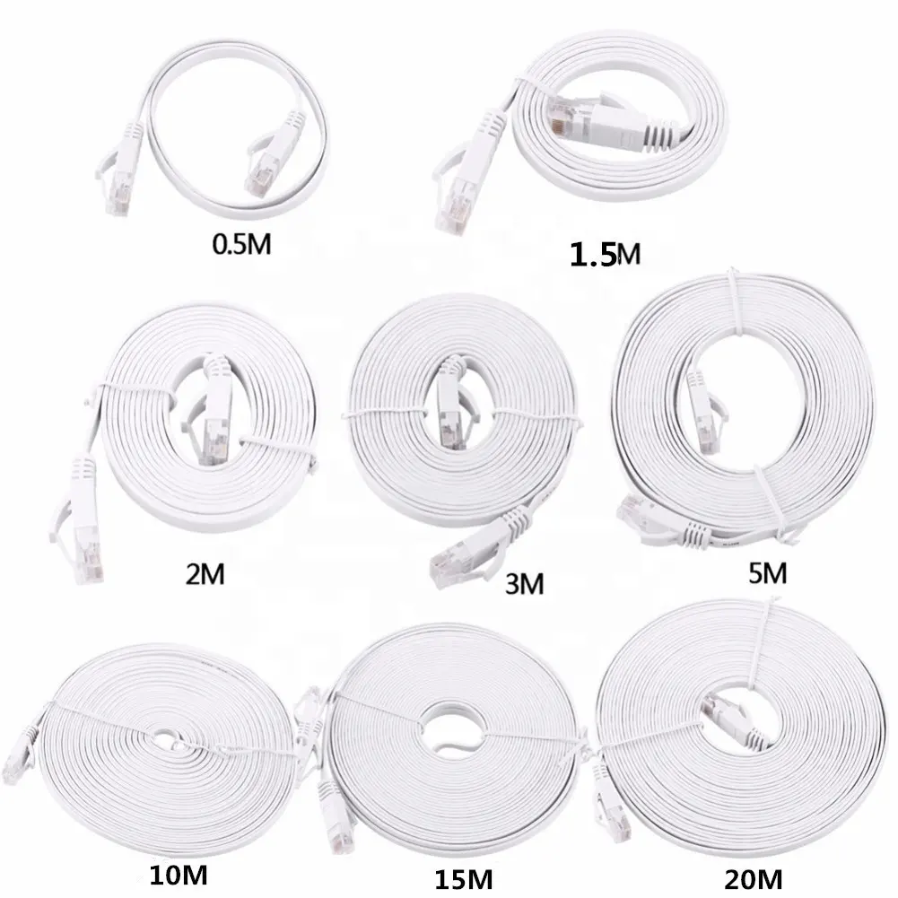 รอบ/แบน 3M Cat5E Cat6 Cat6a Rj45 ปลั๊กสายแพทช์ Ethernet สายเคเบิลเครือข่ายสายแพทช์ราคาต่ํา