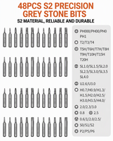 Kit de réparation de 45 embouts de haute précision PH2 SL5 Torx carrés Pozi pour téléphone et ordinateur DIY OEM Plain