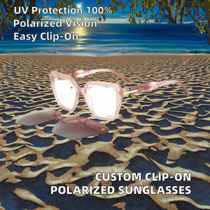 Gafas de Sol con Clip de Alta Calidad, Logotipo Personalizado, Montura Cuadrada Polarizada, Monturas Ópticas de Acetato, Protección UV, para Mujer - Product Image 2