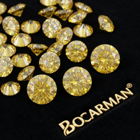 BOCARMAN Vente en gros usine Pierres de moissanite rondes brillantes VVS en vrac 1-6 carats pour sertissage de bijoux, disponibles en formes rondes colorées