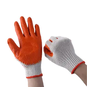 Flat coated working gloves,material: cotton yarn,