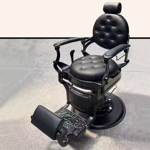 Antique Style Red Silver <b>Barber</b> Shop Hair Styling <b>Chair</b> Salon <b>Barber</b> <b>Chair</b> for Sale - Product Image 1