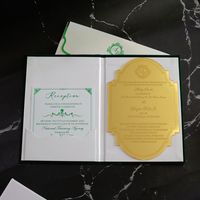 Invitaciones de Lujo con Estampado en Relieve, Folleto de Tapa Dura de Terciopelo, Tarjetas de Invitación de Boda Acrílicas con Impresión Personalizada