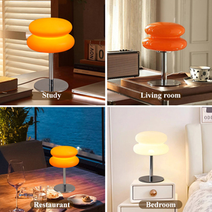 Lampada da Tavolo a Led con Controllo a Interruttore, in Ferro e PC, Arancione e Bianco, dal Design Moderno e Minimalista, <span class=keywords><strong>per</strong></span> Illuminazione Decorativa in Camera da Letto e <span class=keywords><strong>Ristorante</strong></span> - Product Image 4