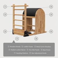 Appareil de Pilates Maple, Reformer personnalisé, Équipement de Pilates, Structure en alliage d'aluminium, Ladder Barrel de Pilates, pour studio de Pilates de haut niveau