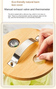 ถังไวน์เครื่องดื่มน้ำผลไม้10L 5L 7L ขนาดใหญ่ขวดแก้วสุญญากาศพร้อมก๊อกน้ำฐานไม้สำหรับบุฟเฟ่ต์ - Product Image 4