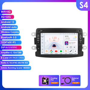 Qinstancable 4 + 64G Carplay Android Auto GPS Stereo Radio per Renault <span class=keywords><strong>Dacia</strong></span> <span class=keywords><strong>Sandero</strong></span> Duster Captur cruscotto posizionamento USB aiuto di retromarcia - Product Image 6