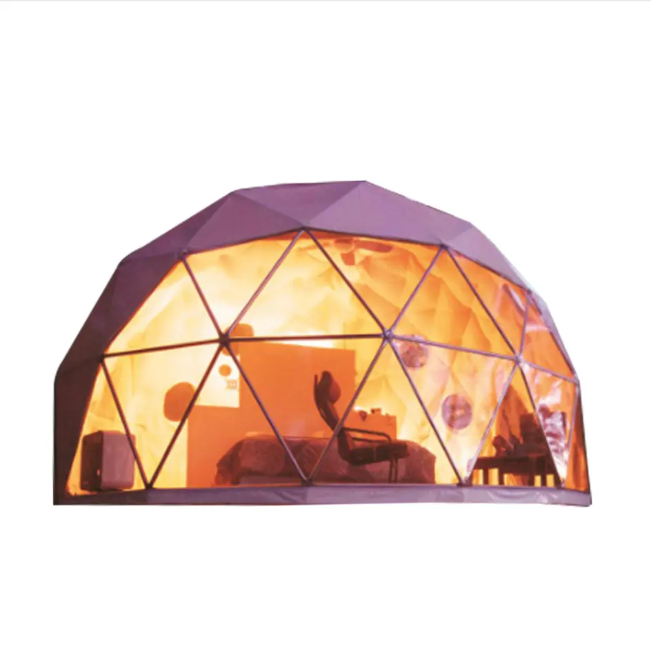 Glamping geodesic dome kit house outdoor camping transparent glass carpa domo