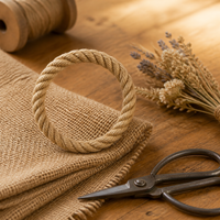 Anneaux de lancer en corde de jute naturelle, épaisseur 1,4 cm, torsadés à 3 brins, décoration rustique, faits à la main, tissés, unisexe