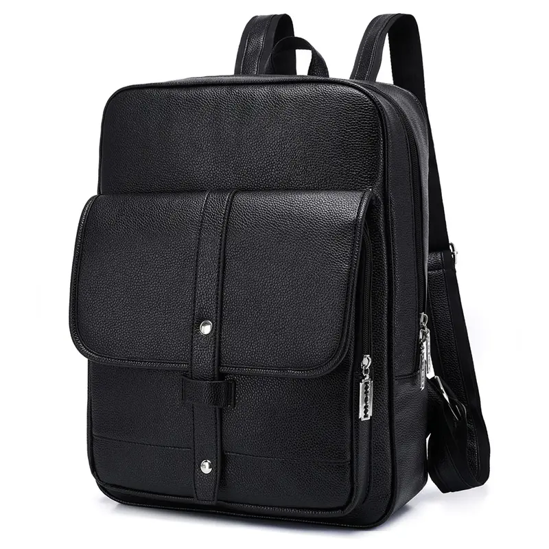 PU leather Vintage lightweight College School 15.6 inches Laptop Rucksack Bag bag men women