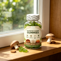 Bonbons aromatisés aux champignons, sans sirop de maïs, sucrés à la stévia, avec érythritol et fruit du moine, végétaliens