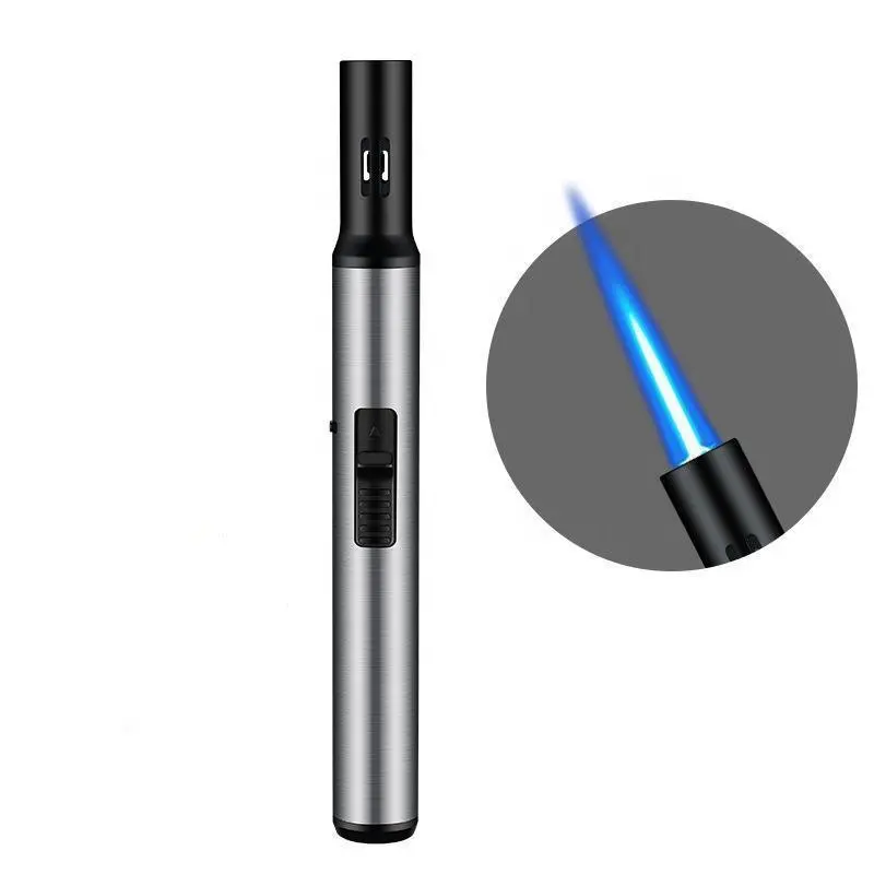 Custom Logo Navulbare Mini Pen Gas Aansteker Groothandel Winddichte Jet Vlamlicht Aanstekers