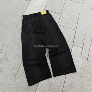 Pantalon en jean japonais surdimensionné en coton pour homme, coupe large et décontractée, personnalisable OEM - Product Image 1