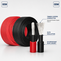 DC Solarstromkabel H1Z2Z2-K 1x1,5 4mm² PV-Kabel Verzinntes Kupferadapter XLPO UV-Beständig EN50618 für -40°C~125°C