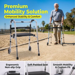 Hengheyue Aluminum Alloy <b>Walking</b> Aid Height Adjustable <b>Frame</b> Type For Elderly Rehabilitation Support - Product Image 5