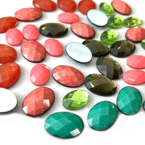 Vente hors stock Coréen hot fix stone hotfix époxy strass hotfix acrylique strass formes ovales néon <span class=keywords><strong>orange</strong></span> - Product Image 2