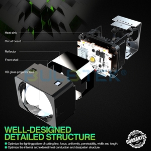 Bulbtek Mo17C 12V 1.7Inch Fan Duy Nhất Cao Chùm Hình Tròn 6000K 6500K Mini <span class=keywords><strong>LED</strong></span> Ma Trận Mô-đun Đèn Pha Trang Bị Thêm Ống Kính Máy Chiếu - Product Image 3
