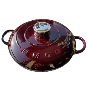 Casserole en fonte émaillée de 26 cm avec couvercle, design rétro, pour cuisinières à induction et à gaz - Product Image 3