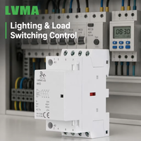 Contacteur électrique modulaire LVMA 230V/220V monophasé 63 ampères, bobine AC de type magnétique, montage sur rail DIN, certifié CE