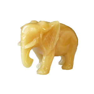 Intagliato a mano guarigione pietra preziosa natura topazio elefante statua in pietra figurina di cristallo decorazione della casa articolo di arredamento - Product Image 3