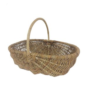 Eco-friendly Garden Folk Art High Quality Classic Oval Handled Unpeeled Willow <strong>Trug</strong> Wicker Fruit Storage Basket - Product Image 4