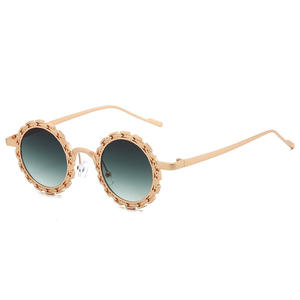 Gafas <span class=keywords><strong>de</strong></span> Sol Redondas con Marco Metálico, Diseño Floral, Protección UV400, Color Azul, para <span class=keywords><strong>Hombre</strong></span> y Mujer, Tendencia 2026, Alta Calidad, Bonitas y Elegantes - Product Image 6