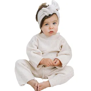 女婴男童长袖套头衫彩色圆点婴儿棉毛衣两件套童装