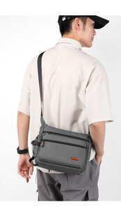 Sac bandoulière homme personnalisé avec logo, tendance, en tissu PU haut de gamme, imperméable, léger, antivol, toutes saisons - Product Image 6